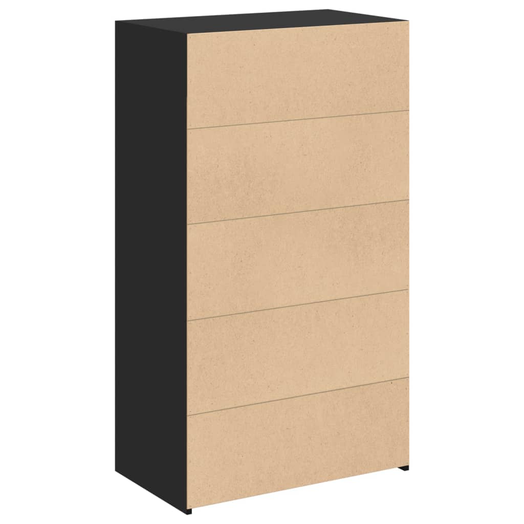 Buffet haut noir 70x41x124 cm bois d'ingénierie - XIOS