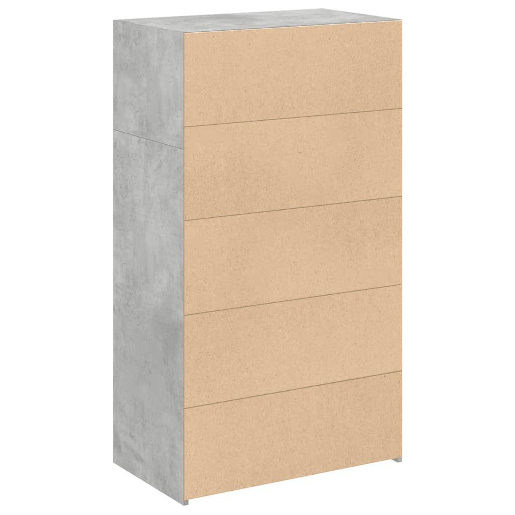 Buffet haut gris béton 70x41x124 cm bois d'ingénierie - XIOS