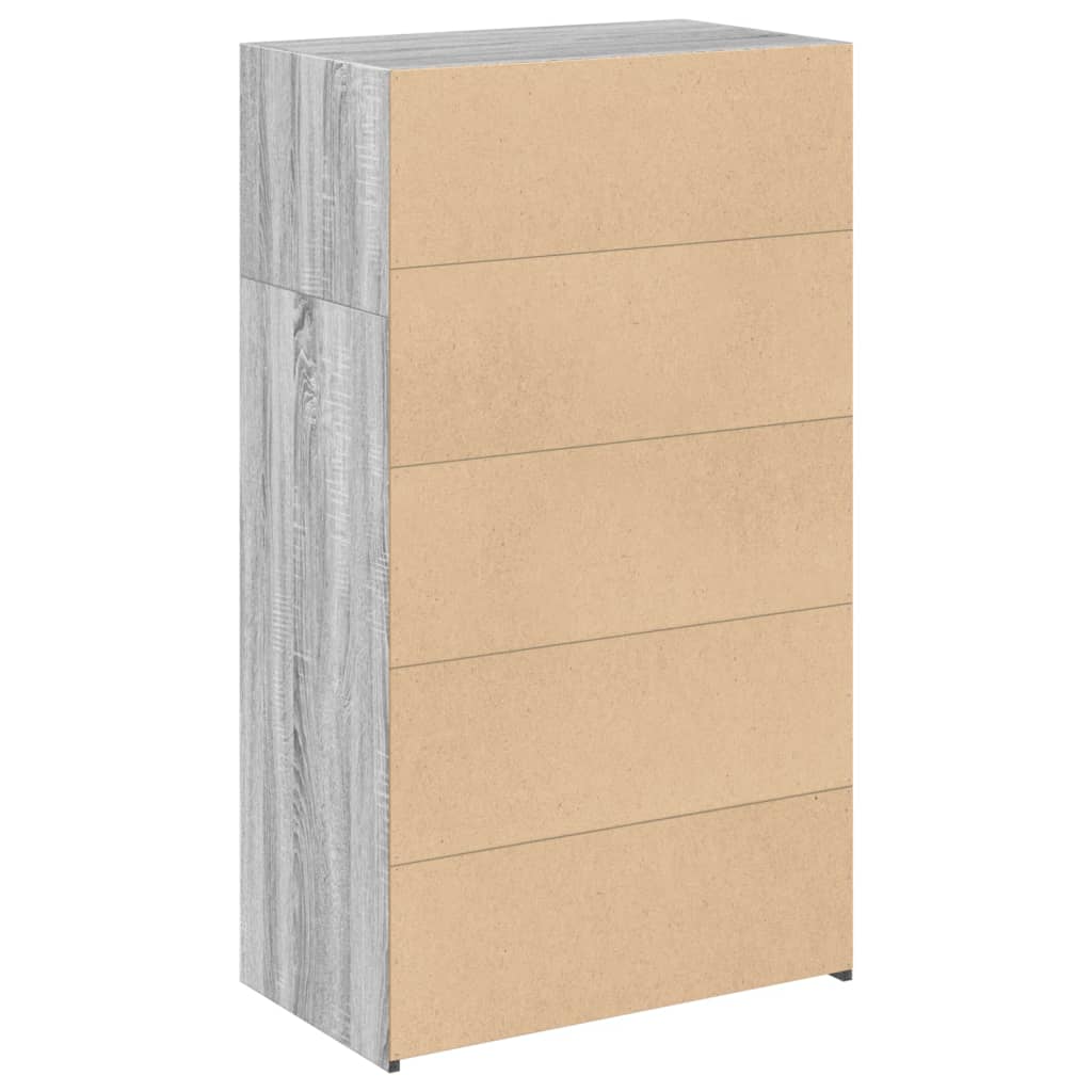 Buffet haut sonoma gris 70x41x124 cm bois d'ingénierie - XIOS