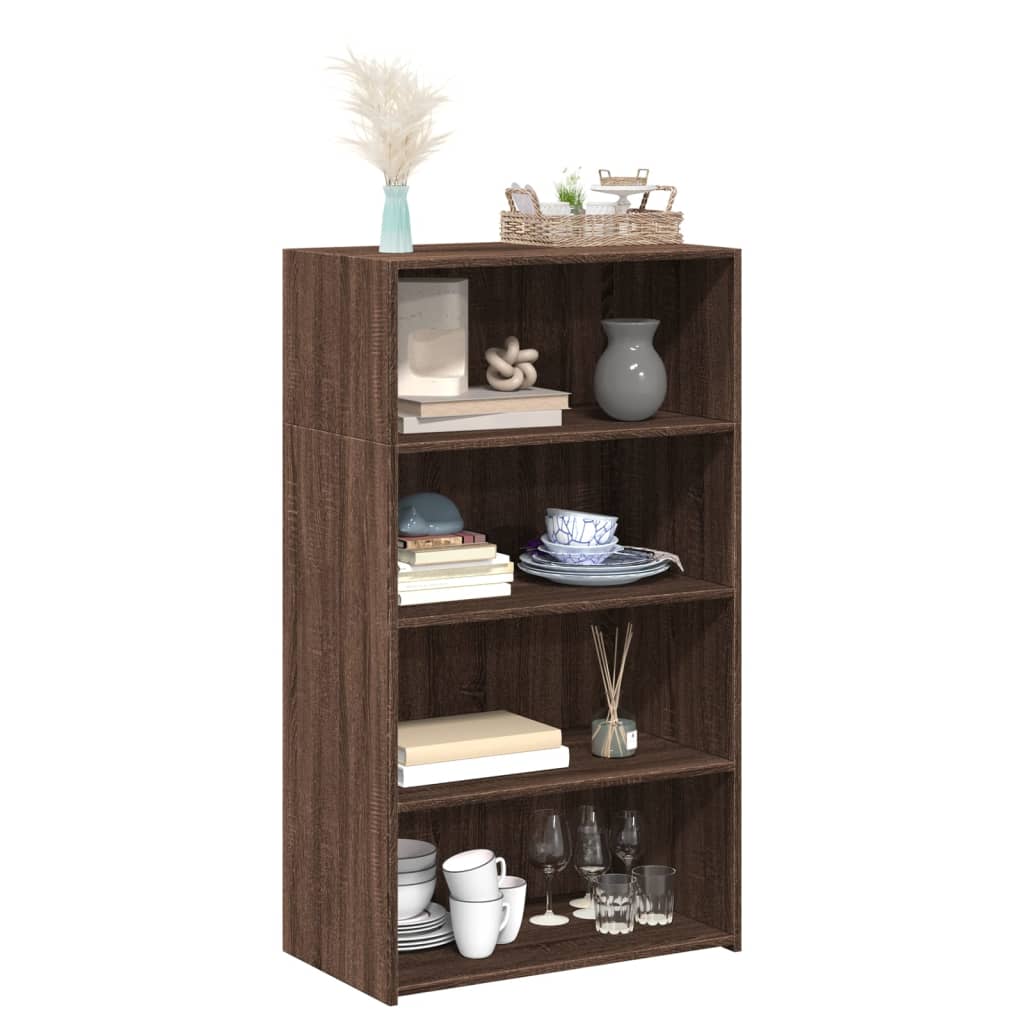 Buffet haut chêne marron 70x41x124 cm bois d'ingénierie - XIOS