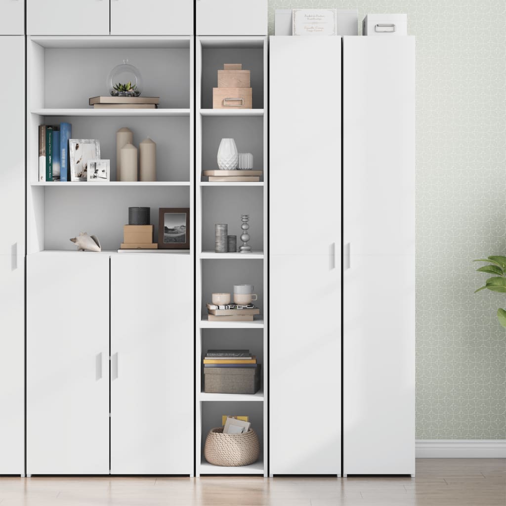 Buffet haut blanc 30x41x185 cm bois d'ingénierie - XIOS
