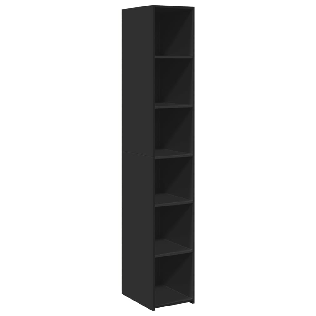 Buffet haut noir 30x41x185 cm bois d'ingénierie - XIOS