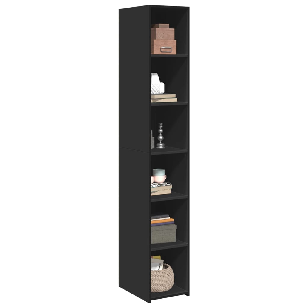 Buffet haut noir 30x41x185 cm bois d'ingénierie - XIOS