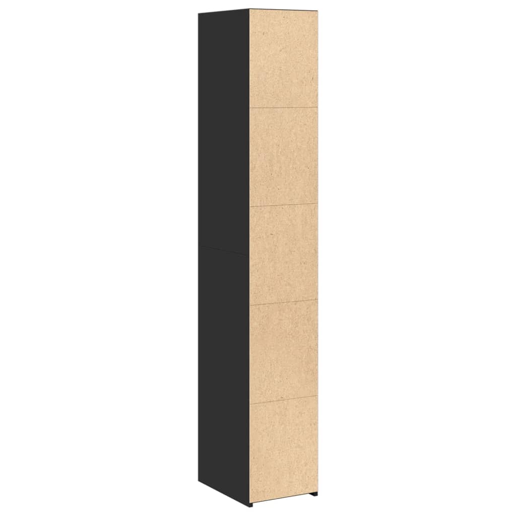 Buffet haut noir 30x41x185 cm bois d'ingénierie - XIOS