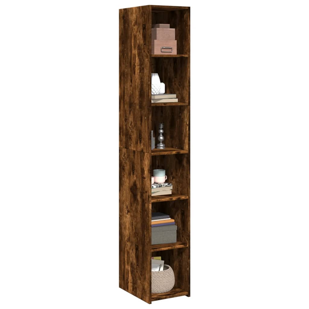 Buffet haut chêne fumé 30x41x185 cm bois d'ingénierie - XIOS