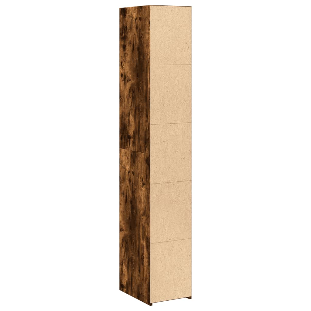 Buffet haut chêne fumé 30x41x185 cm bois d'ingénierie - XIOS