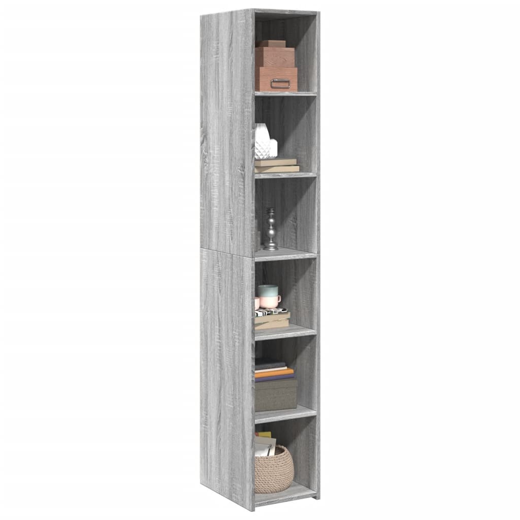 Buffet haut sonoma gris 30x41x185 cm bois d'ingénierie - XIOS