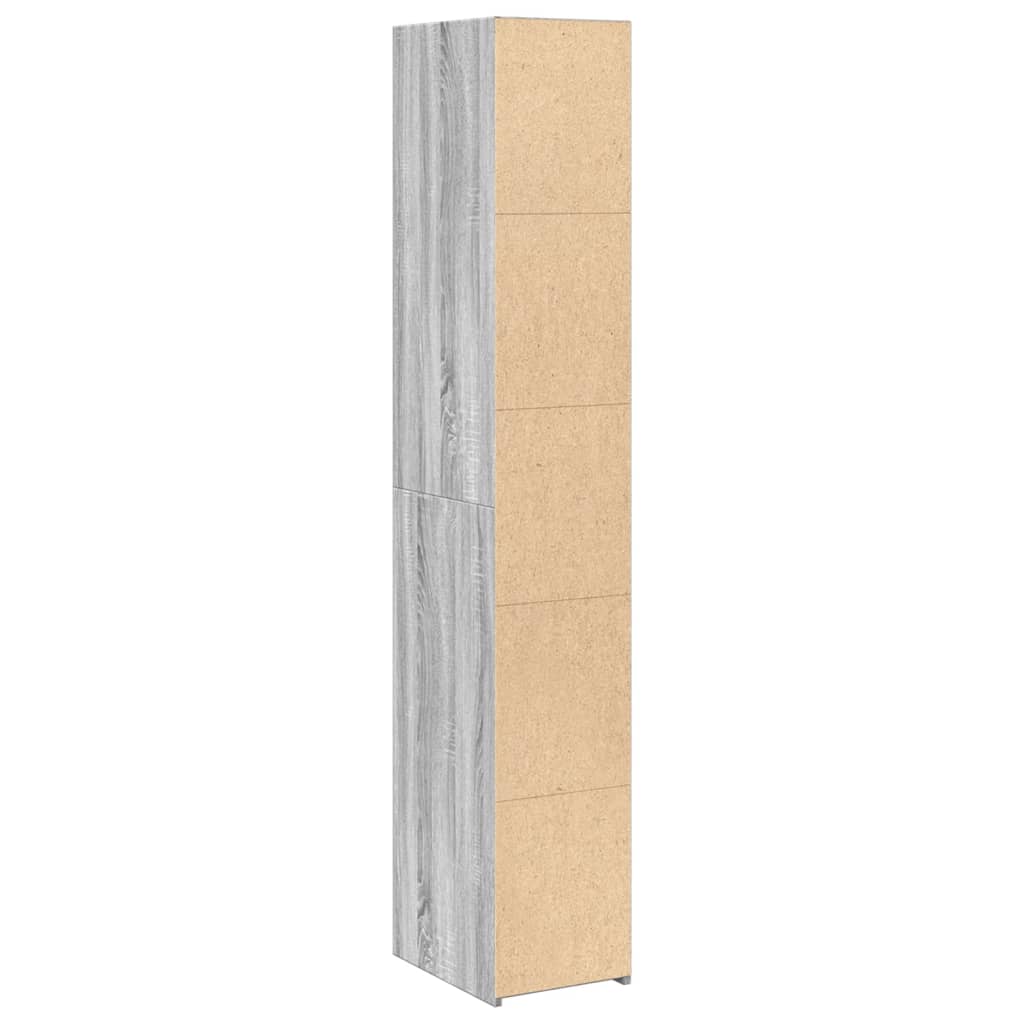 Buffet haut sonoma gris 30x41x185 cm bois d'ingénierie - XIOS