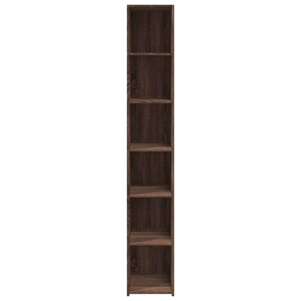 Buffet haut chêne marron 30x41x185 cm bois d'ingénierie - XIOS