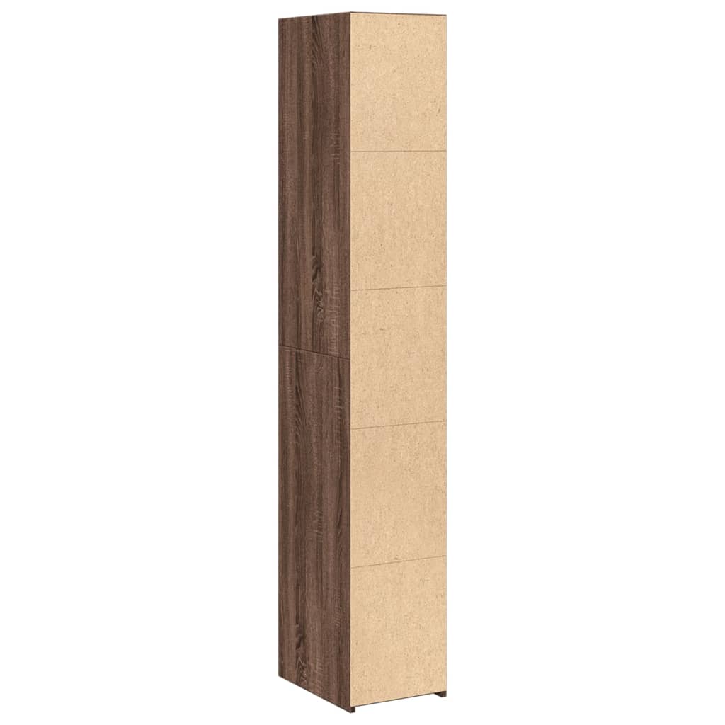 Buffet haut chêne marron 30x41x185 cm bois d'ingénierie - XIOS