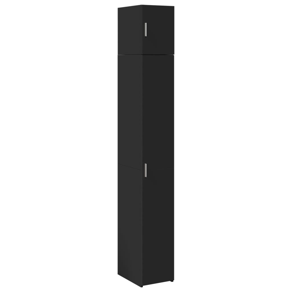 Armoire de rangement mince noir 30x42,5x225cm bois d'ingénierie - XIOS