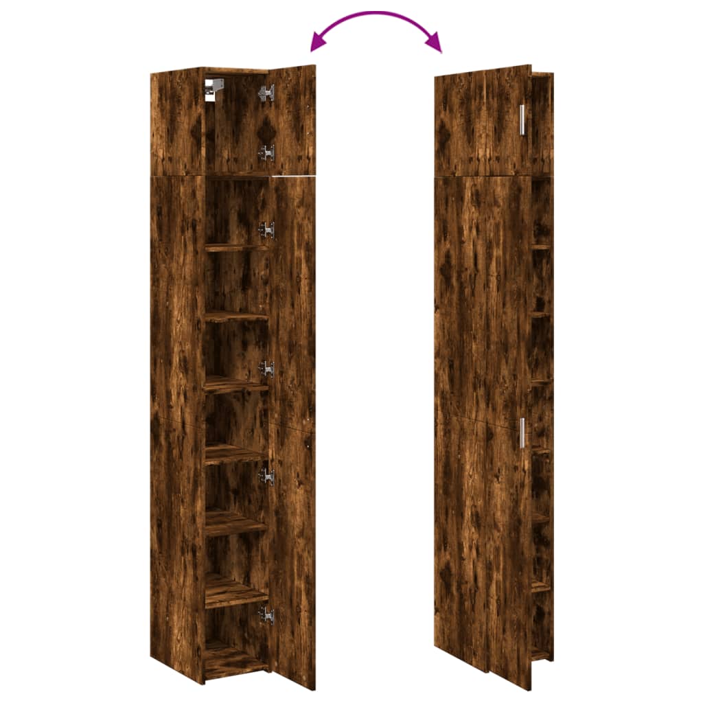 Armoire de rangement mince chêne fumé 30x42,5x225 cm - XIOS