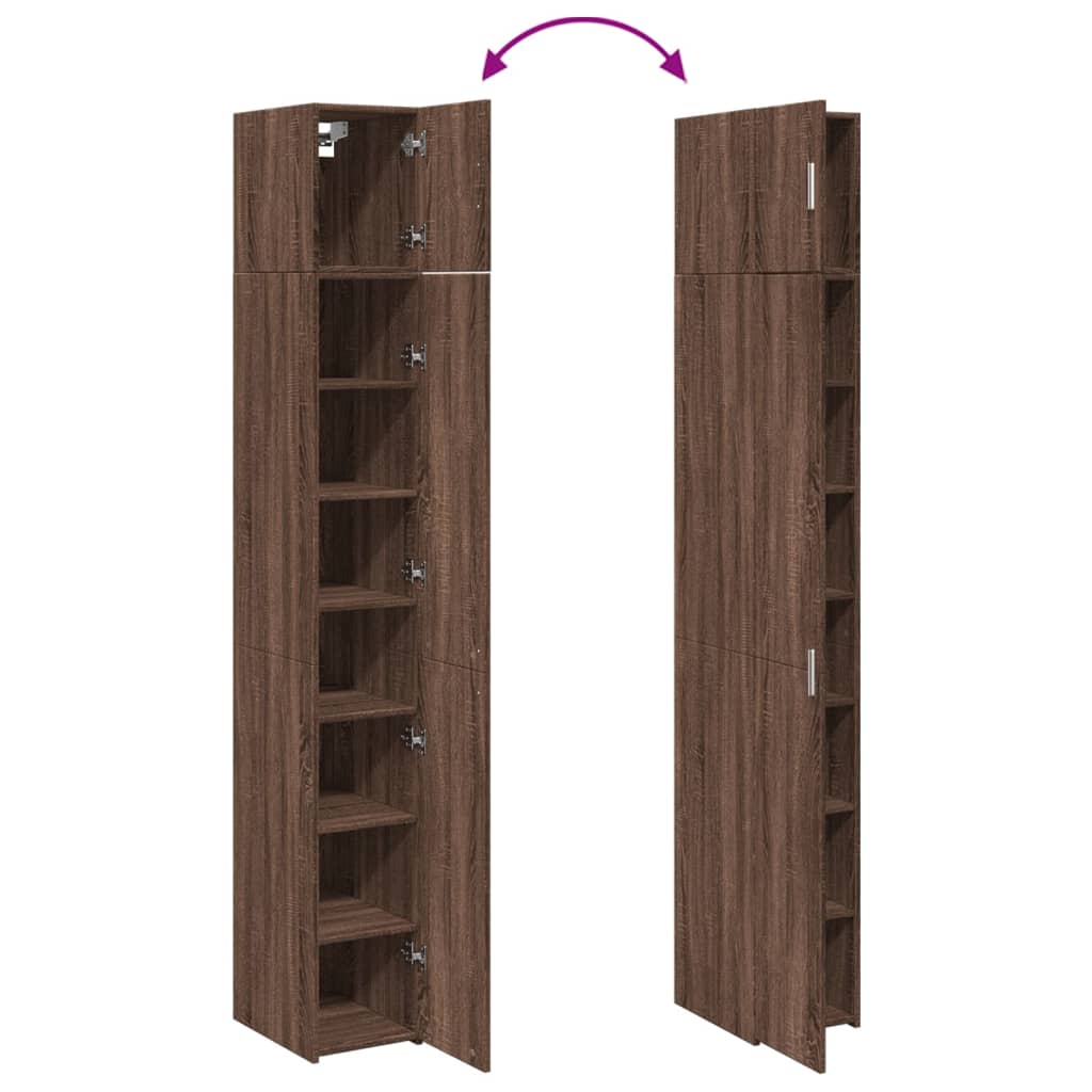 Armoire de rangement mince chêne marron 30x42,5x225 cm - XIOS