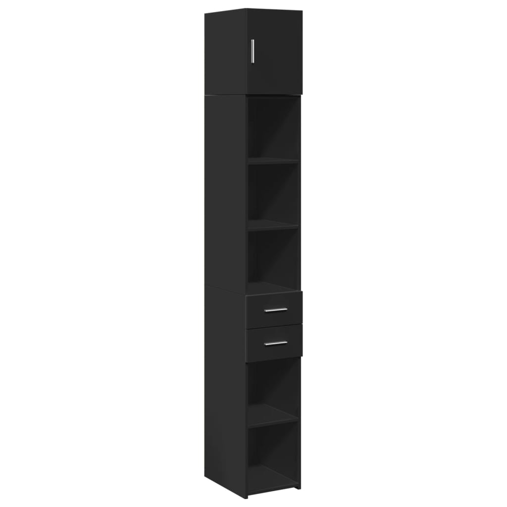 Armoire de rangement mince noir 30x42,5x225cm bois d'ingénierie - XIOS
