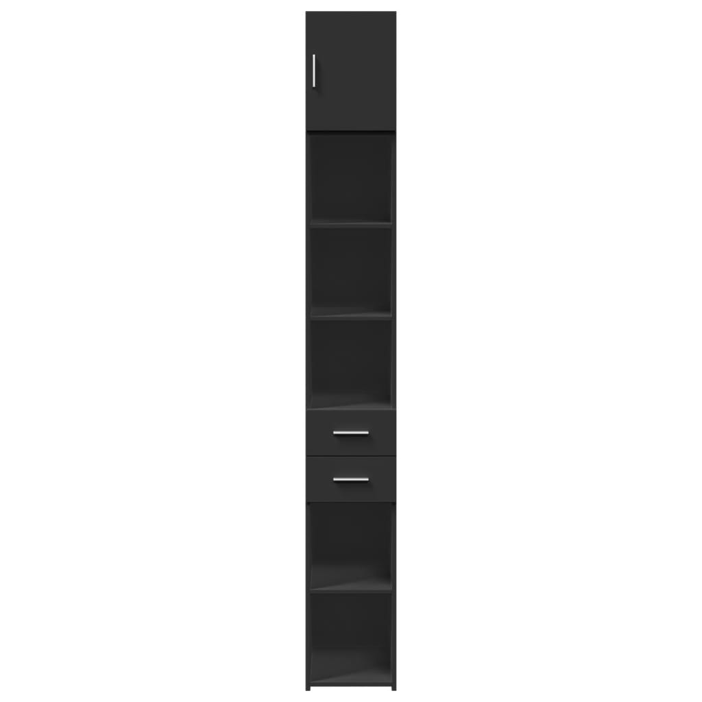Armoire de rangement mince noir 30x42,5x225cm bois d'ingénierie - XIOS