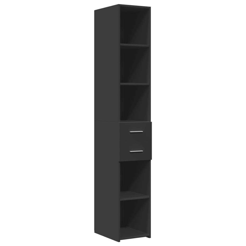 Armoire de rangement mince noir 30x42,5x225cm bois d'ingénierie - XIOS