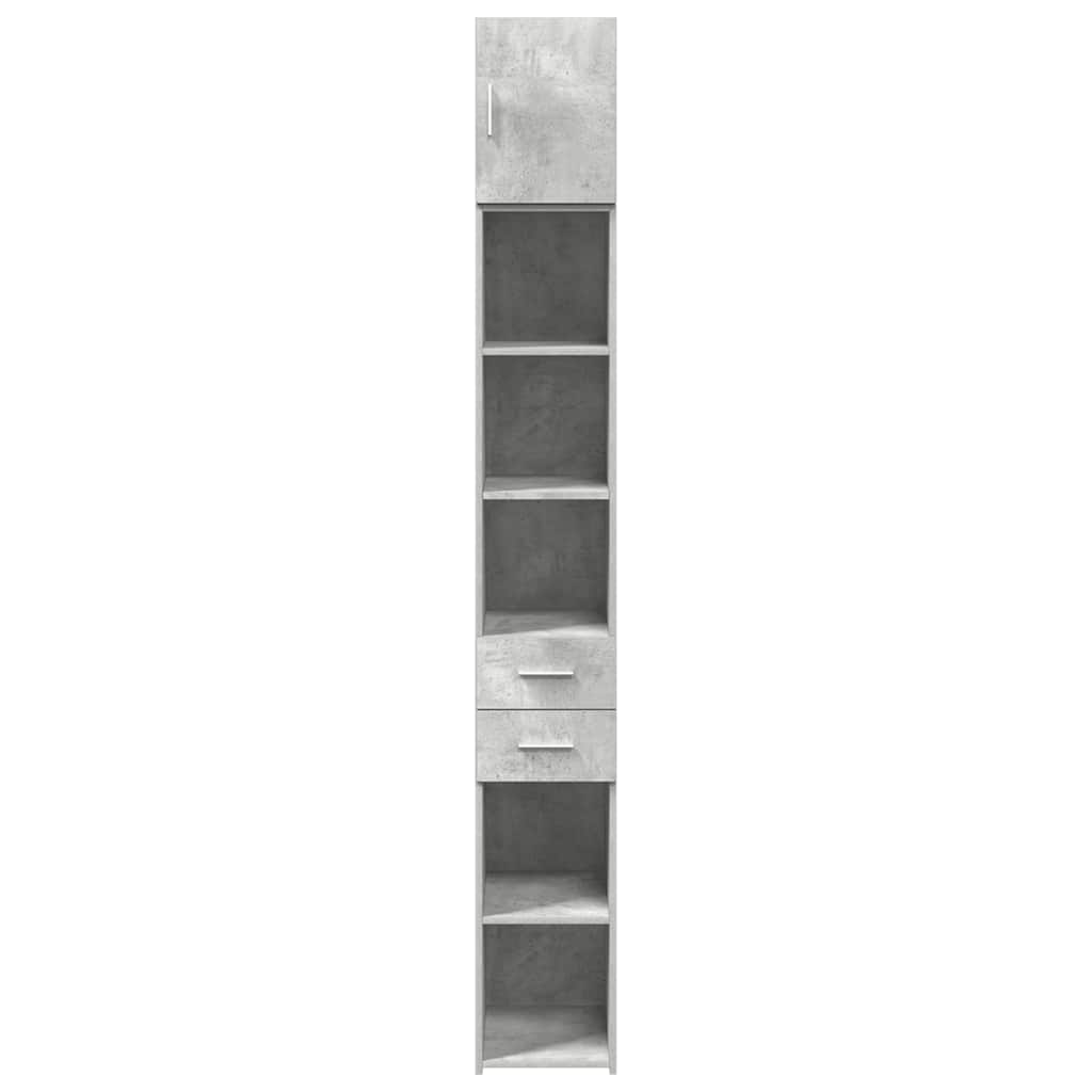 Armoire de rangement mince gris béton 30x42,5x225 cm - XIOS