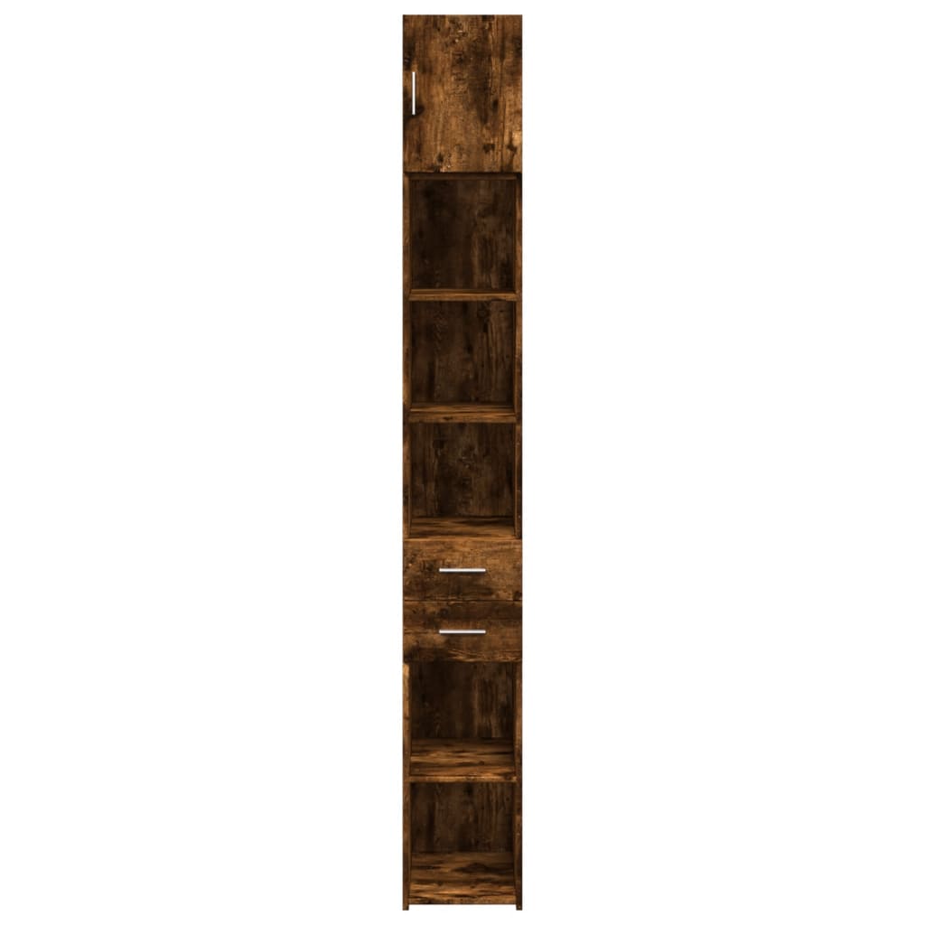 Armoire de rangement mince chêne fumé 30x42,5x225 cm - XIOS