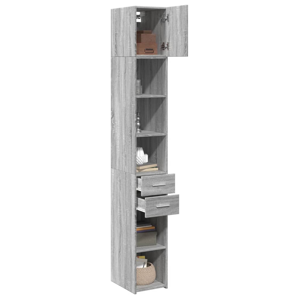 Armoire de rangement mince sonoma gris 30x42,5x225 cm - XIOS