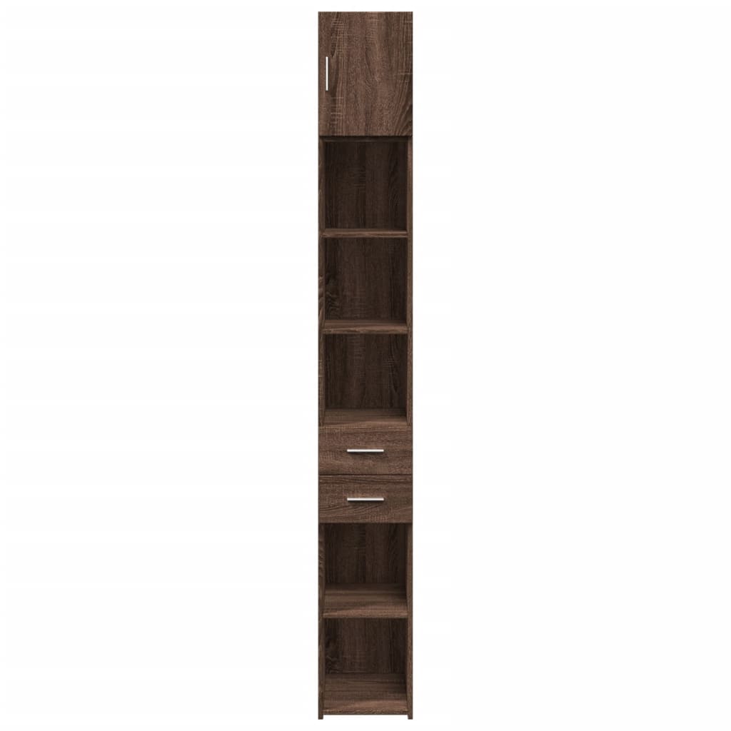 Armoire de rangement mince chêne marron 30x42,5x225 cm - XIOS