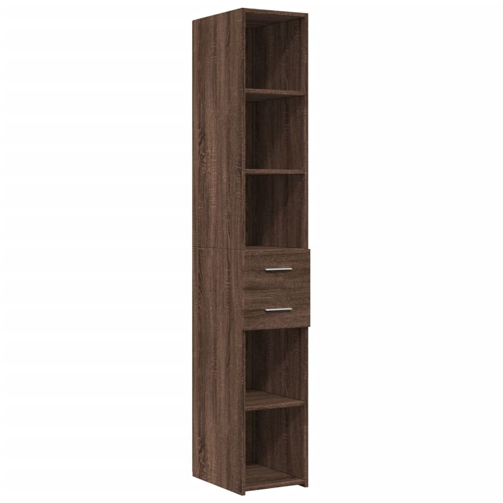 Armoire de rangement mince chêne marron 30x42,5x225 cm - XIOS