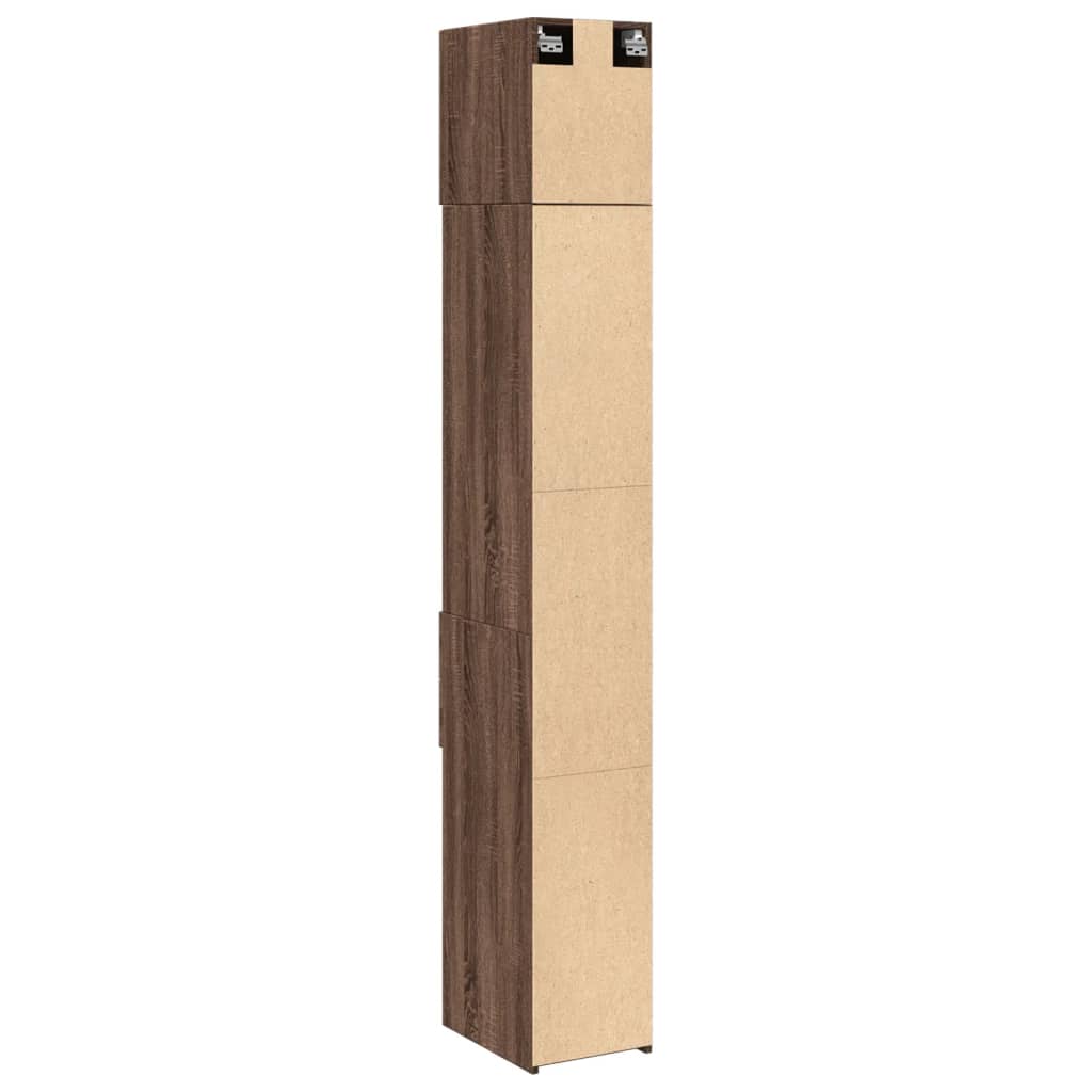 Armoire de rangement mince chêne marron 30x42,5x225 cm - XIOS