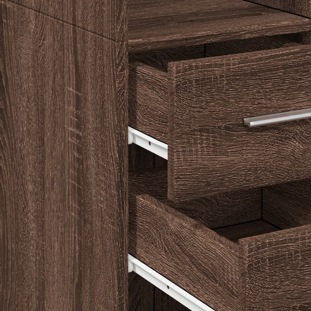 Armoire de rangement mince chêne marron 30x42,5x225 cm - XIOS