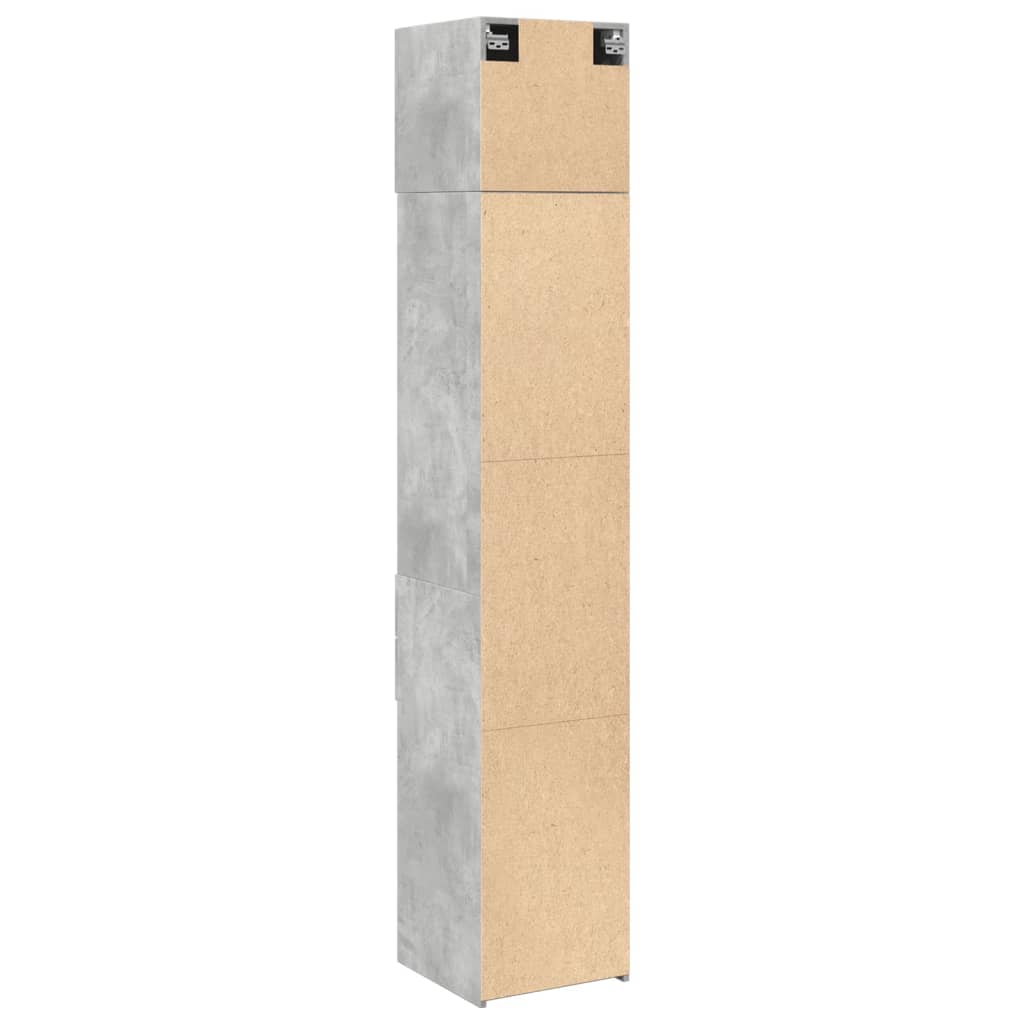 Armoire de rangement mince gris béton 40x42,5x225 cm - XIOS