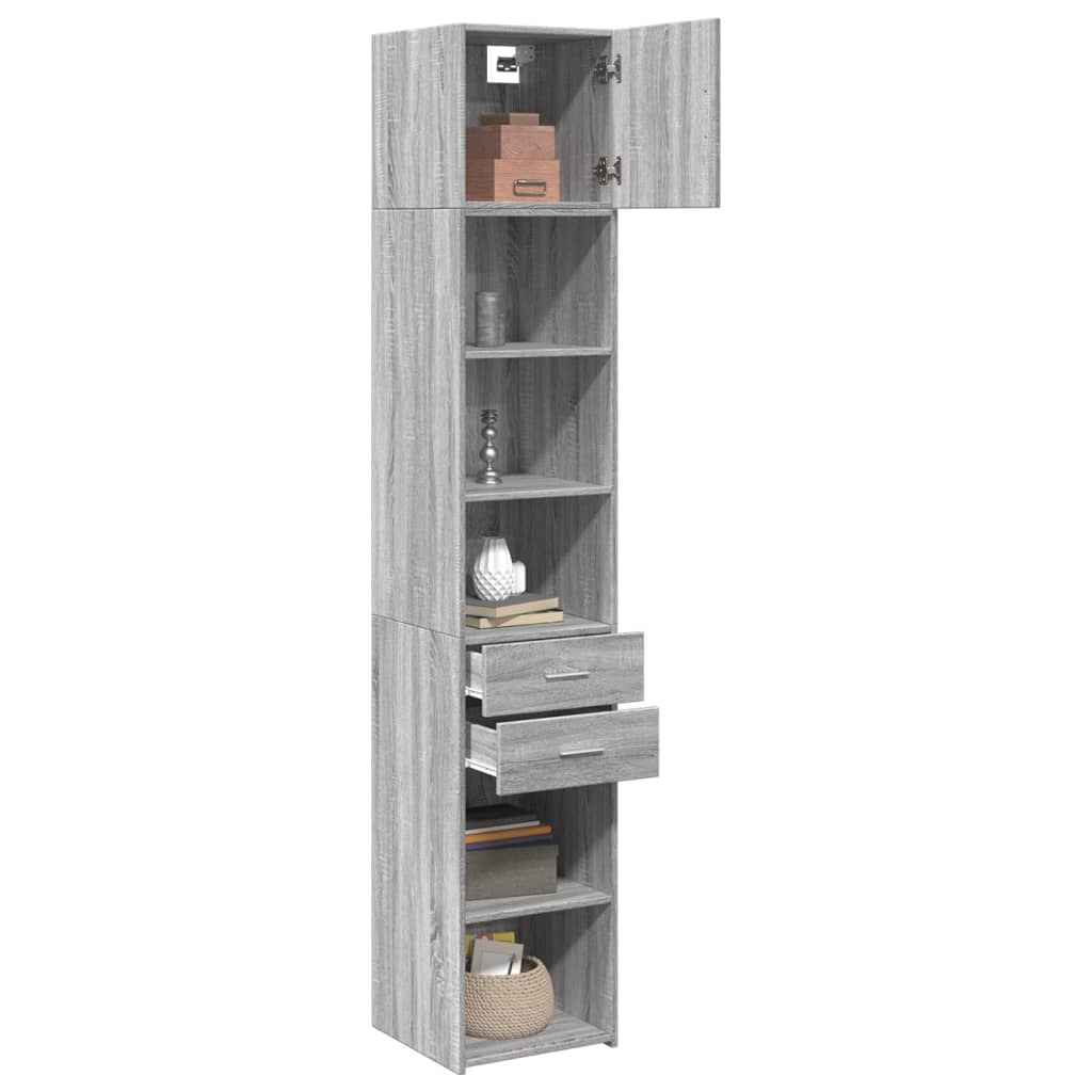 Armoire de rangement mince sonoma gris 40x42,5x225 cm - XIOS