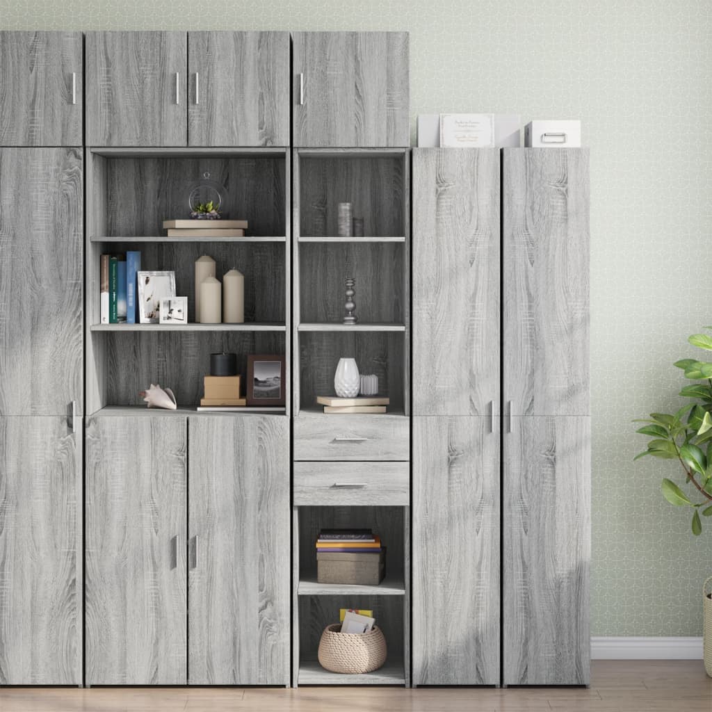 Armoire de rangement mince sonoma gris 40x42,5x225 cm - XIOS