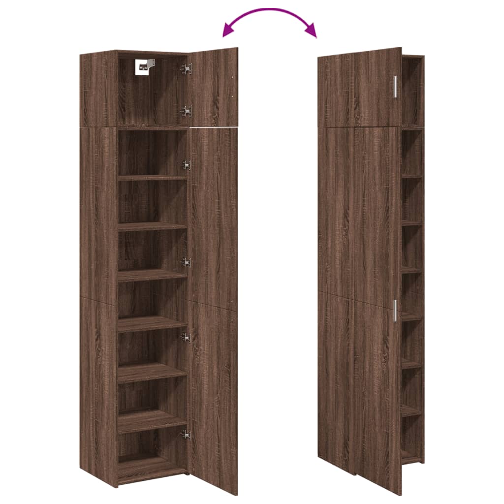Armoire de rangement mince chêne marron 45x42,5x225 cm - XIOS