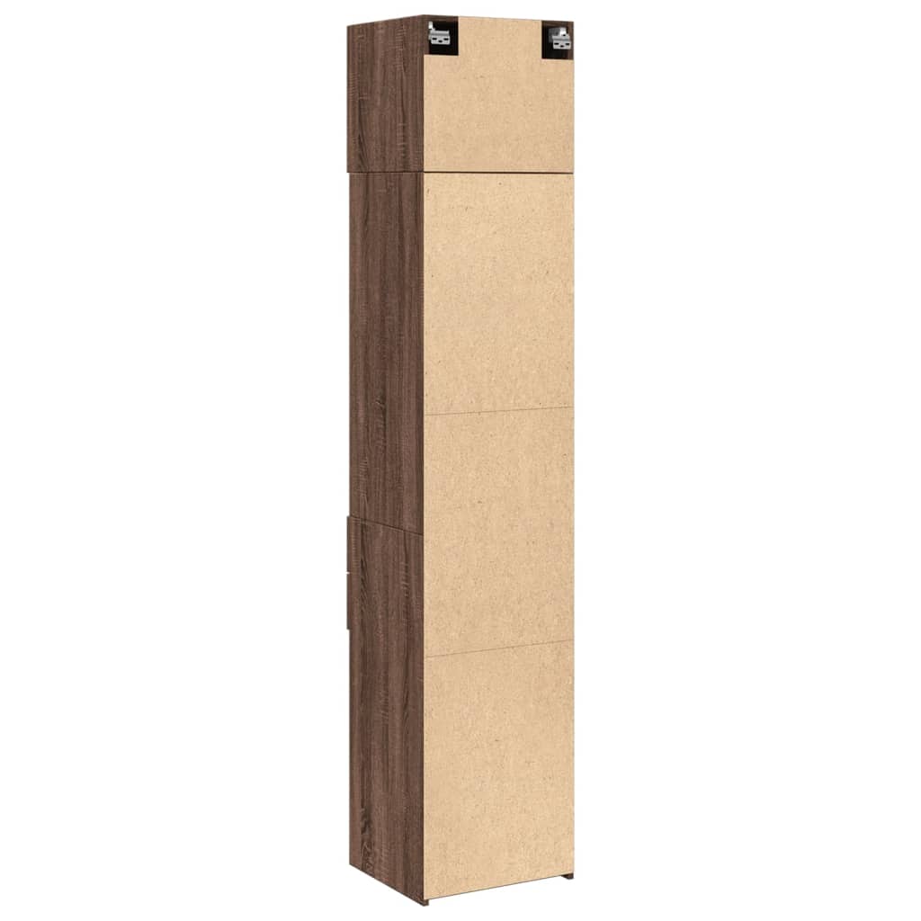 Armoire de rangement mince chêne marron 45x42,5x225 cm - XIOS