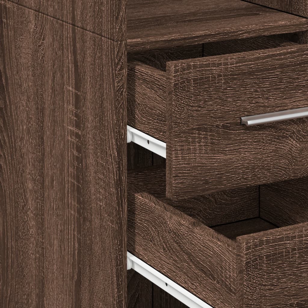 Armoire de rangement mince chêne marron 45x42,5x225 cm - XIOS