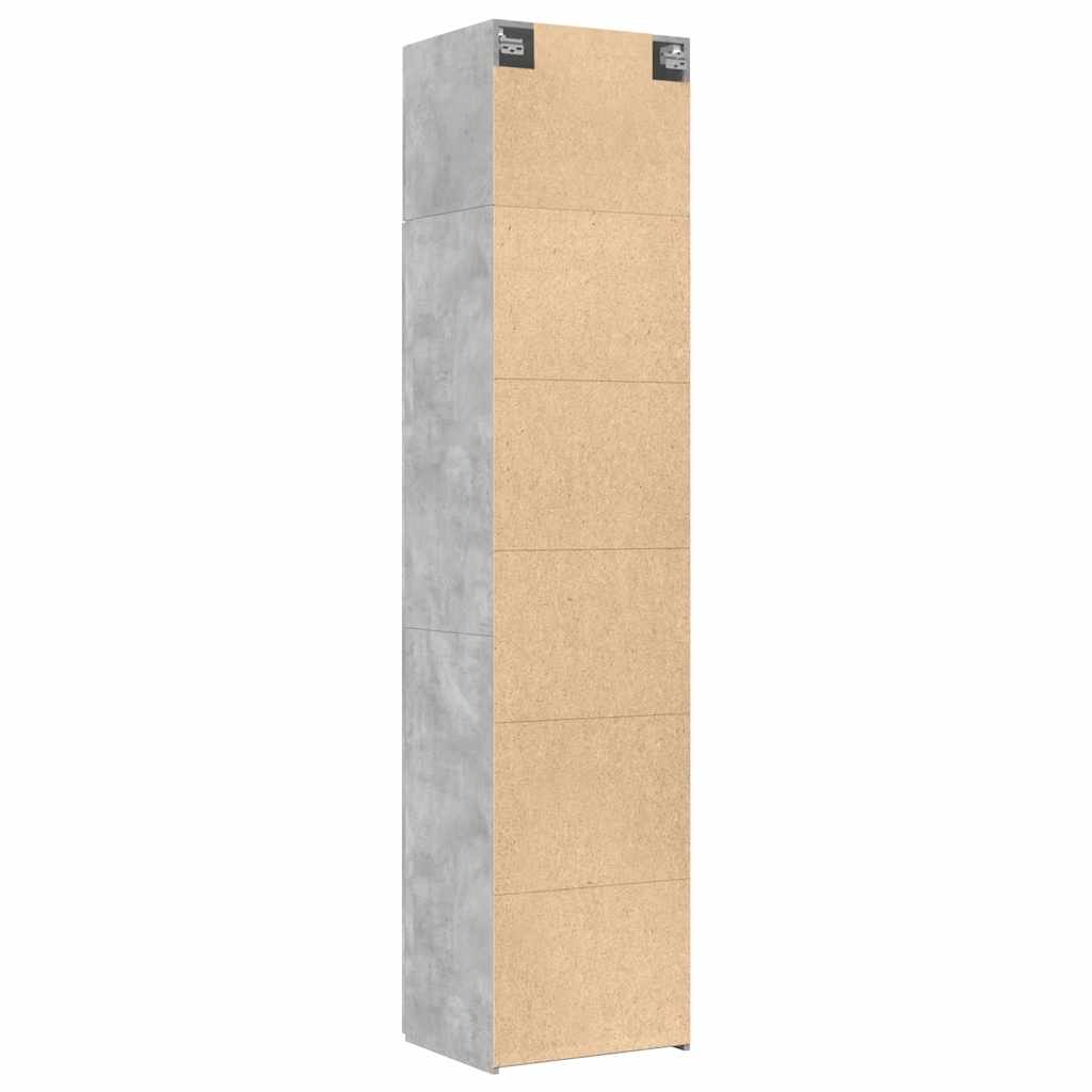 Armoire de rangement mince gris béton 50x42,5x225 cm - XIOS