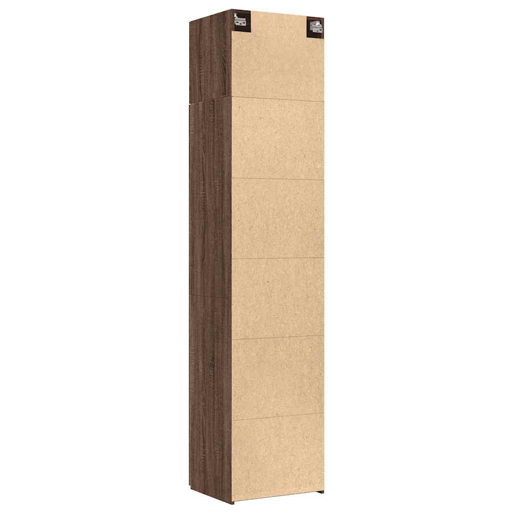 Armoire de rangement mince chêne marron 50x42,5x225 cm