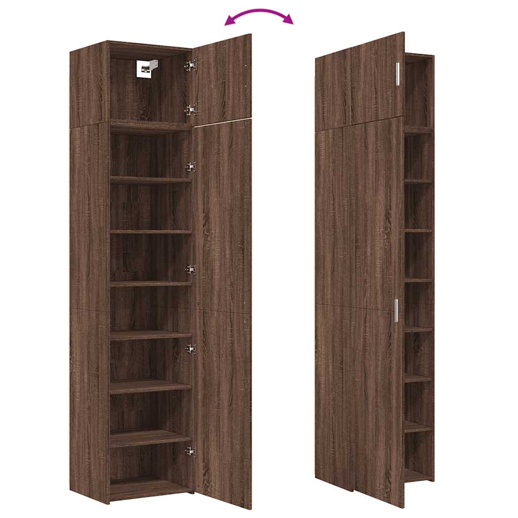 Armoire de rangement mince chêne marron 50x42,5x225 cm