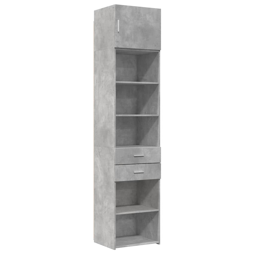 Armoire de rangement mince gris béton 50x42,5x225 cm - XIOS
