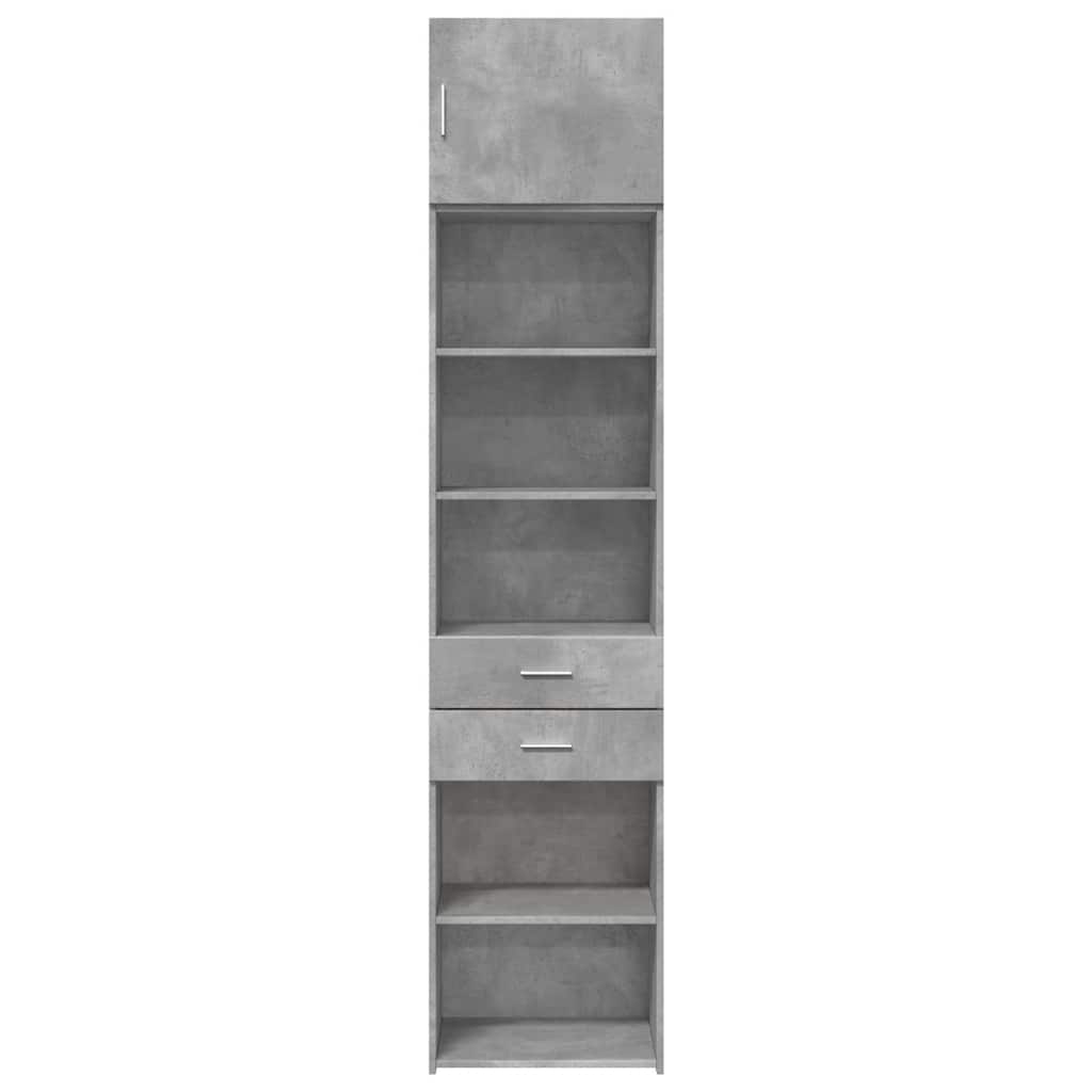 Armoire de rangement mince gris béton 50x42,5x225 cm - XIOS