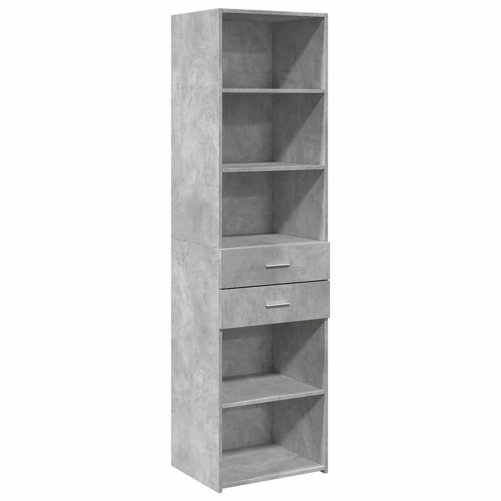 Armoire de rangement mince gris béton 50x42,5x225 cm - XIOS