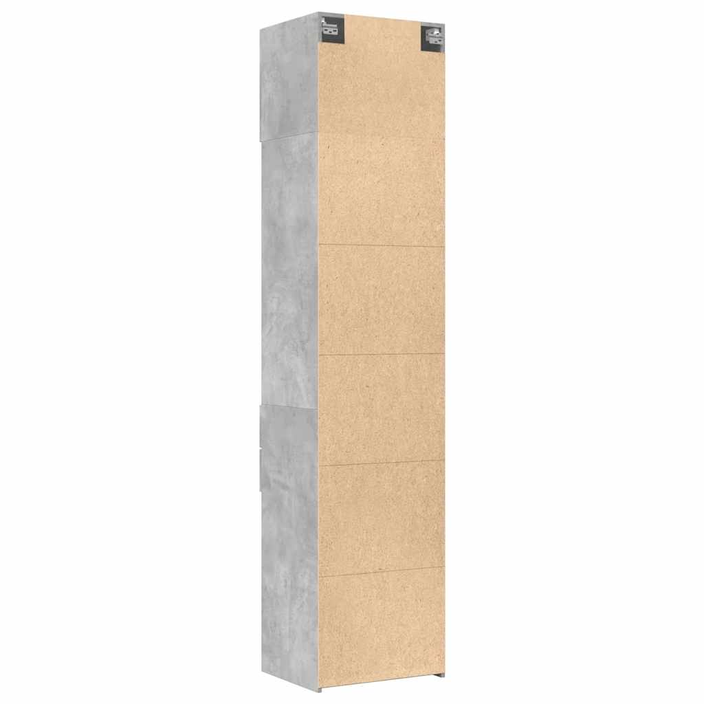 Armoire de rangement mince gris béton 50x42,5x225 cm - XIOS
