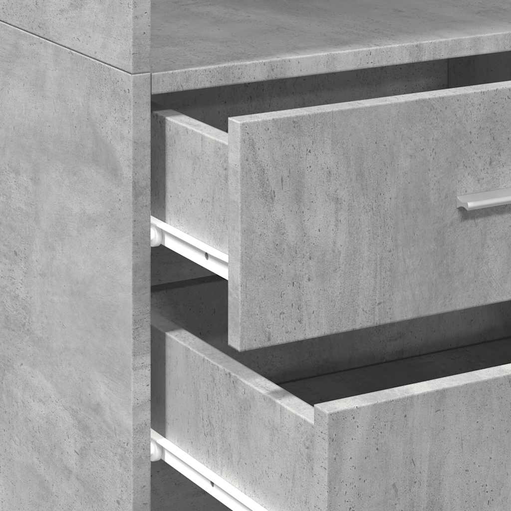 Armoire de rangement mince gris béton 50x42,5x225 cm - XIOS
