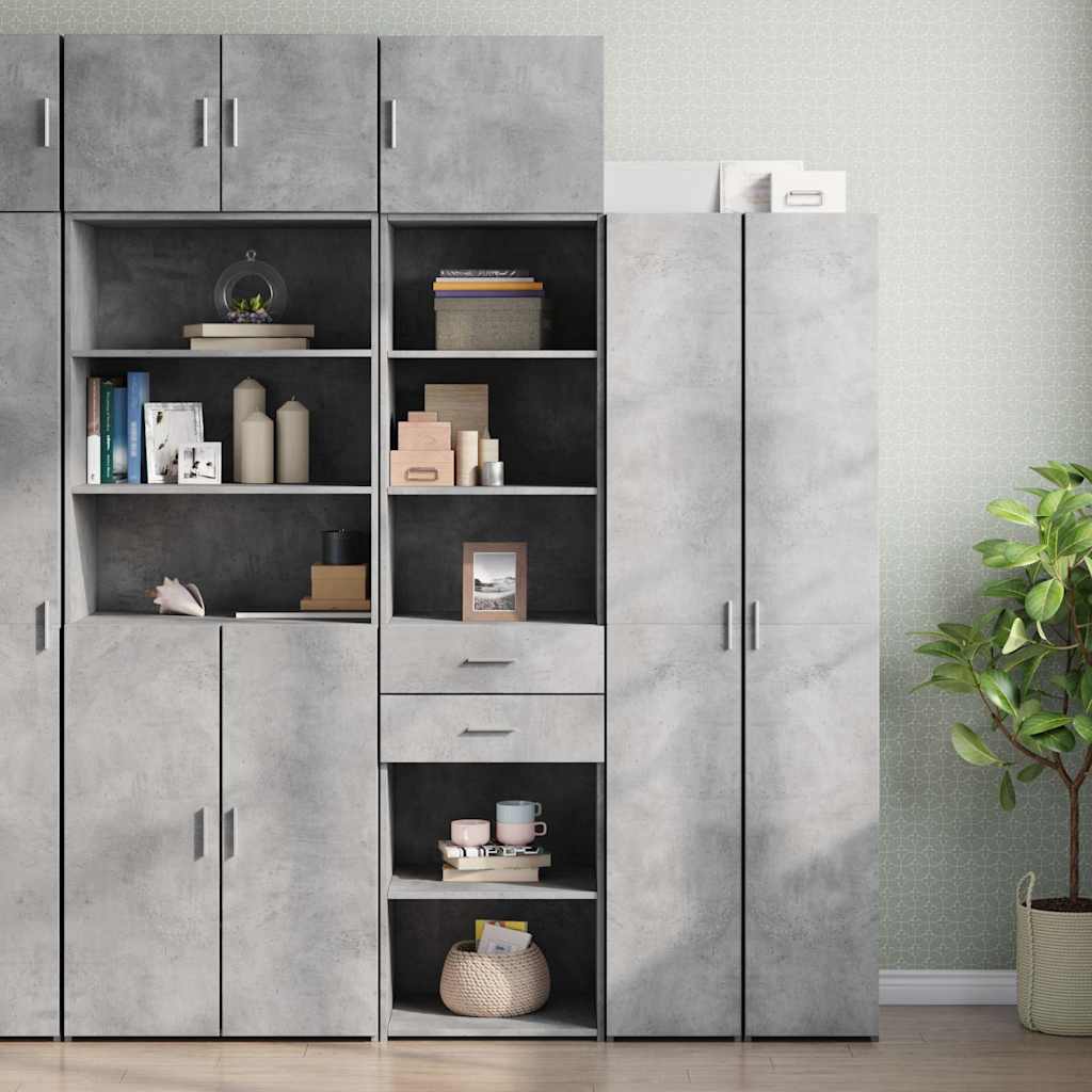 Armoire de rangement mince gris béton 50x42,5x225 cm - XIOS