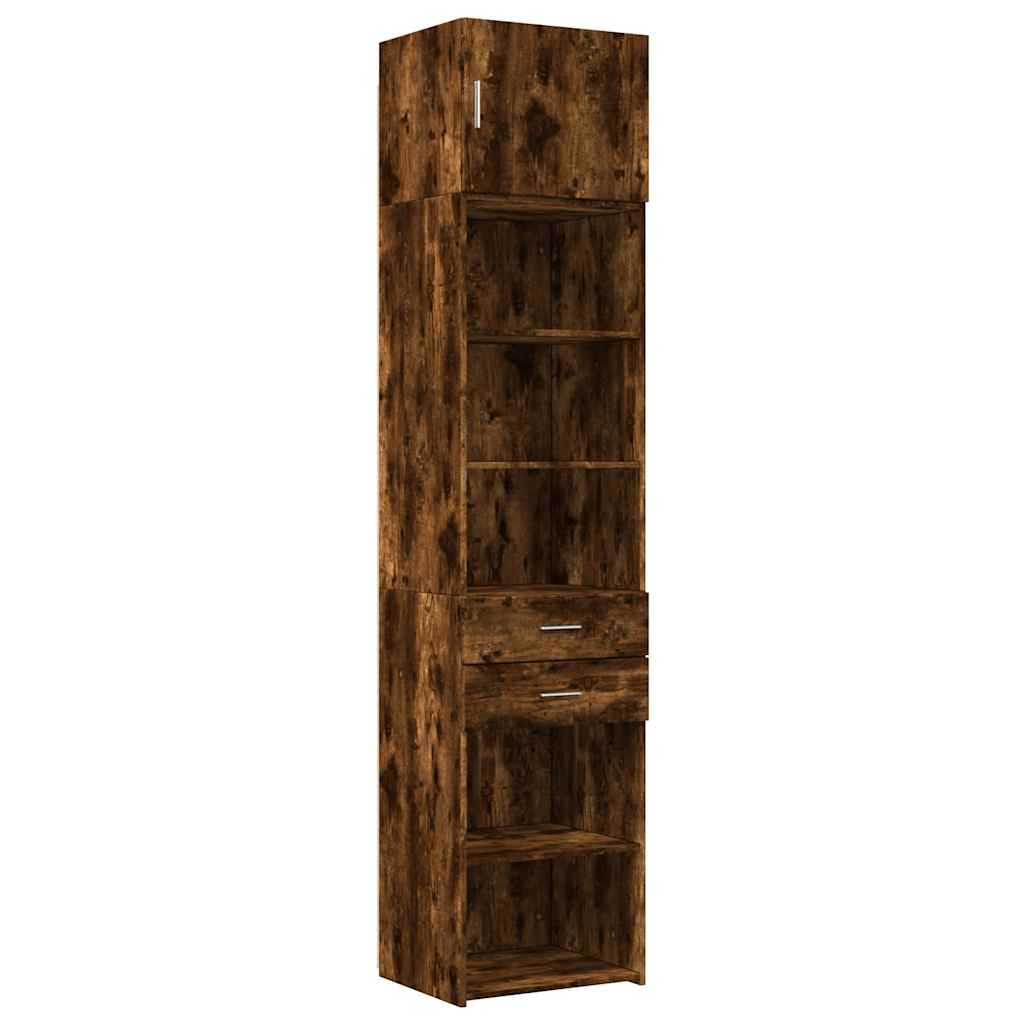 Armoire de rangement mince chêne fumé 50x42,5x225 cm - XIOS