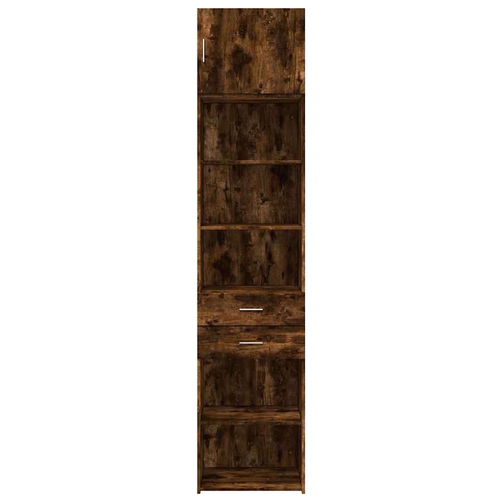 Armoire de rangement mince chêne fumé 50x42,5x225 cm - XIOS