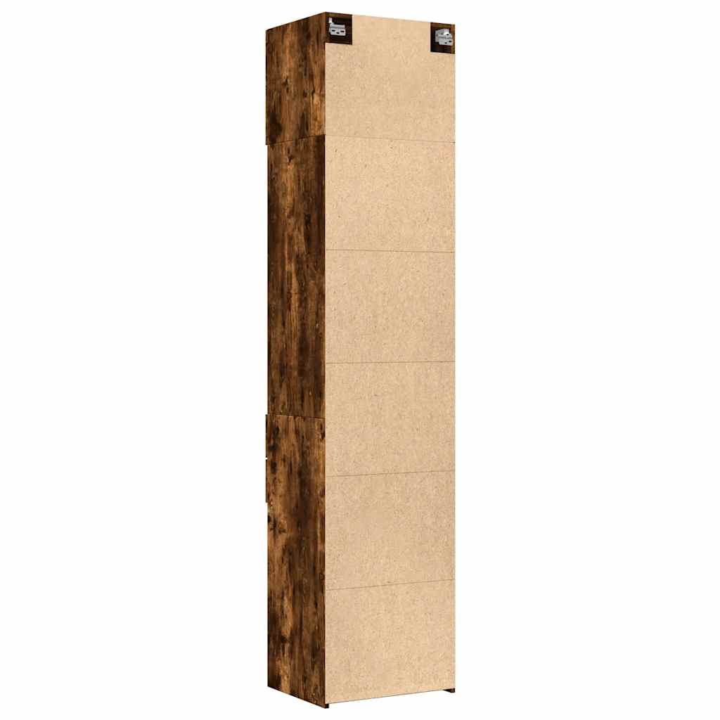 Armoire de rangement mince chêne fumé 50x42,5x225 cm - XIOS