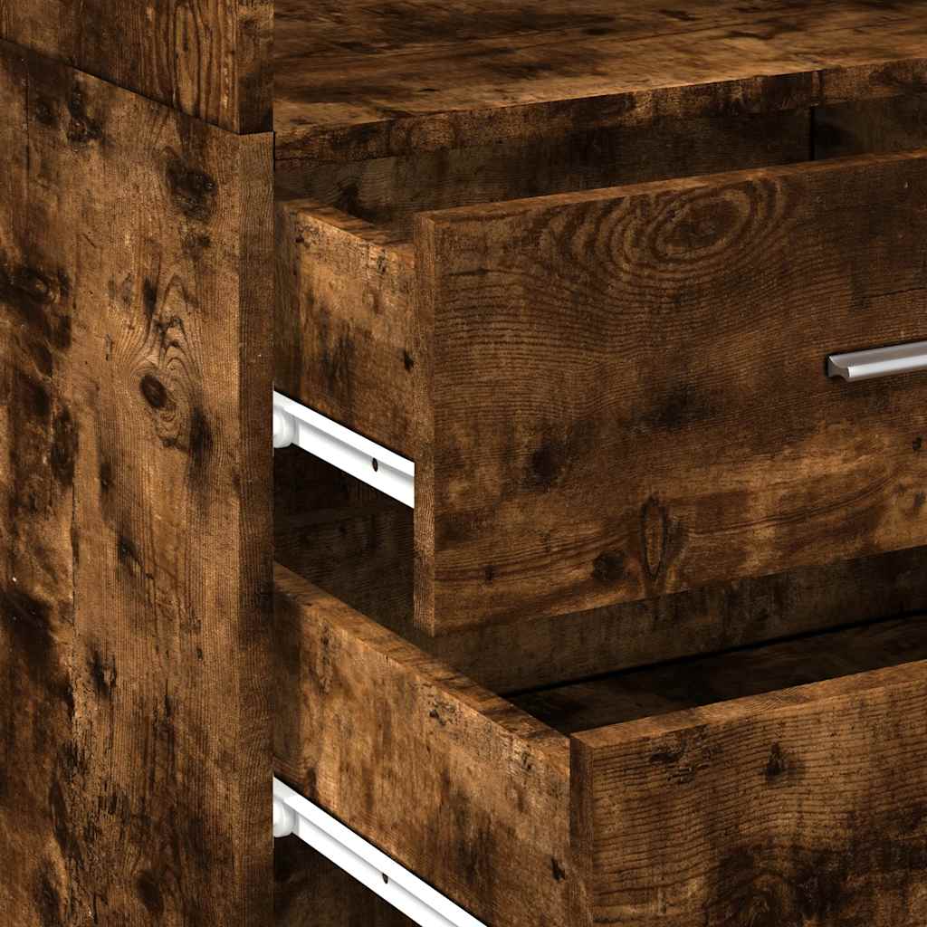 Armoire de rangement mince chêne fumé 50x42,5x225 cm - XIOS