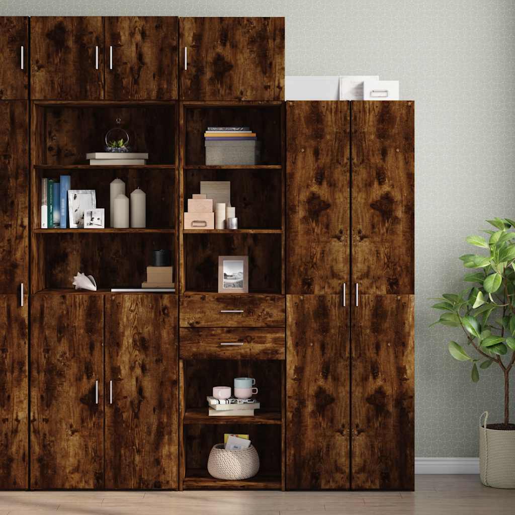 Armoire de rangement mince chêne fumé 50x42,5x225 cm - XIOS