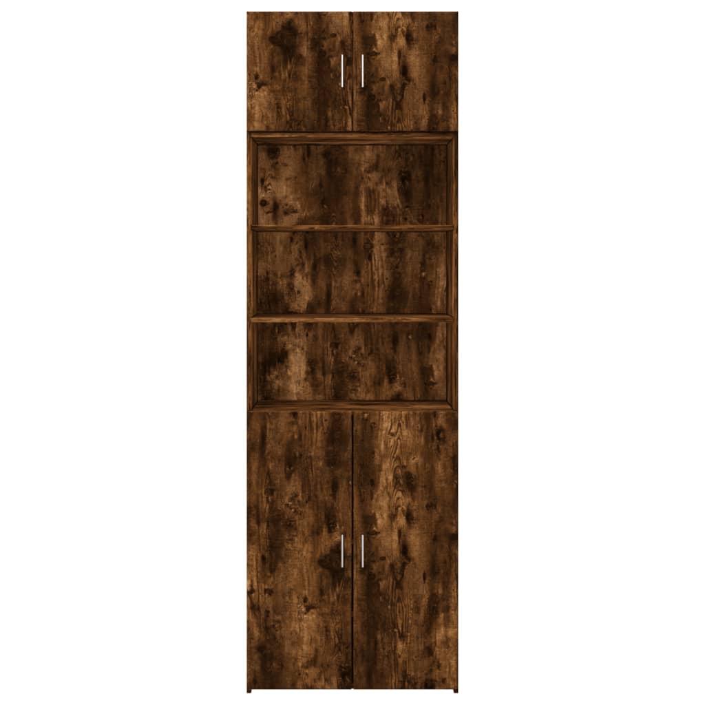 Armoire de rangement chêne fumé 70x42,5x225cm bois d'ingénierie - XIOS