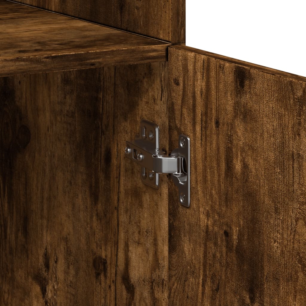 Armoire de rangement chêne fumé 70x42,5x225cm bois d'ingénierie - XIOS