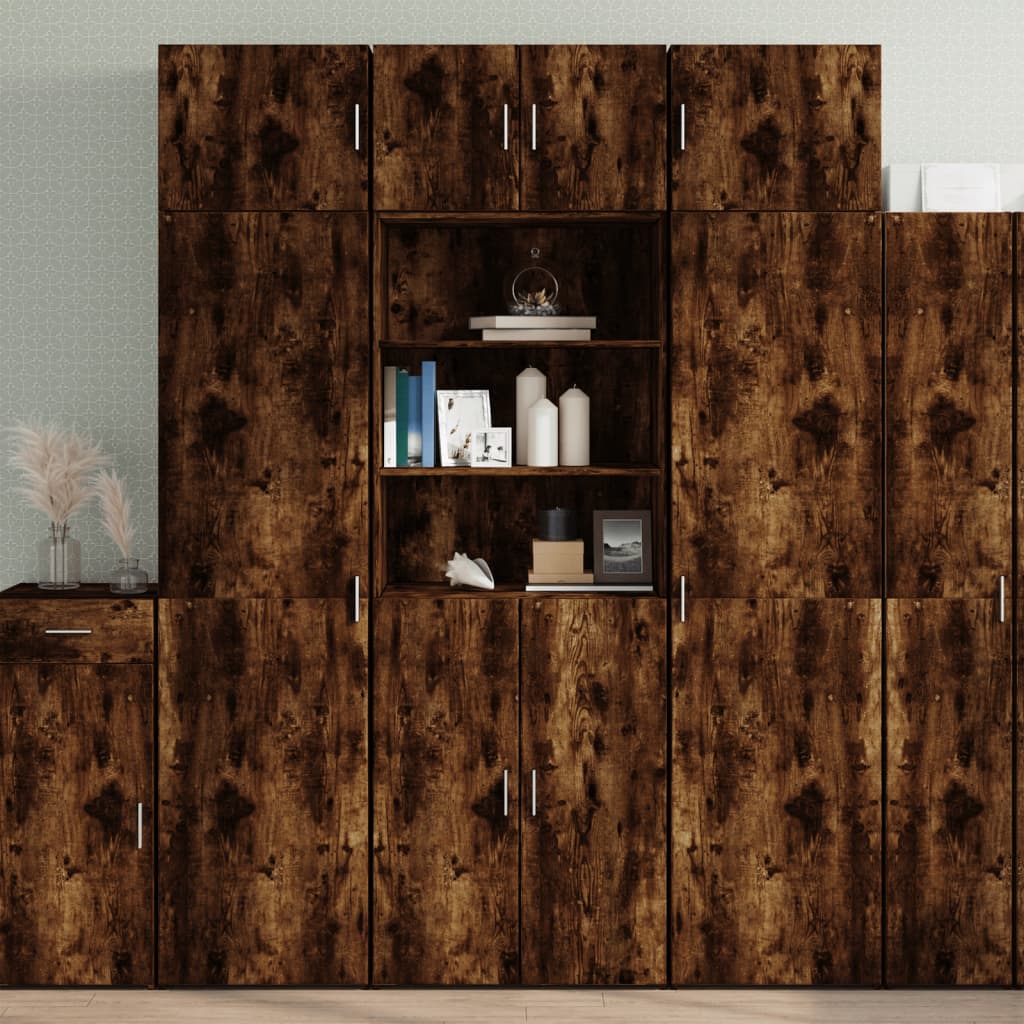 Armoire de rangement chêne fumé 70x42,5x225cm bois d'ingénierie - XIOS